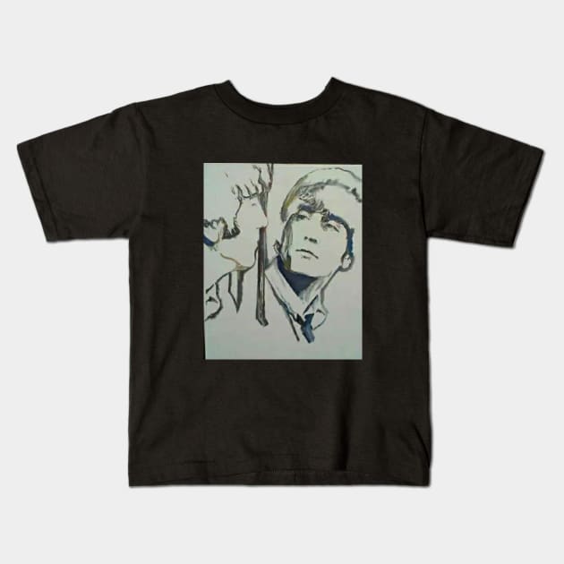 John Lennon Kids T-Shirt by Mike Nesloney Art